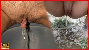 Compilation of public peeing at friends&#039; houses and outdoors! POV!