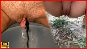 Compilation of public peeing at friends&#039; houses and outdoors! POV!