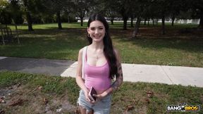 Skinny Brunette Fucked In A Van