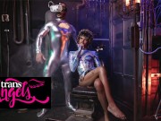 Trans Angels - Gorgeous Babe Cloudy Vi Rides Dillon Diaz's Big Dick While Staring At His Eyes