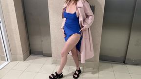 solo. public nudity. your girl masturbates for you completely naked in the entrance