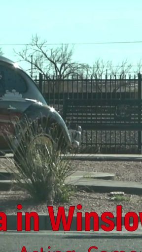 Mrs Samantha 'standing on the corner in Winslow Arizona' and driving her red Mustang Convertible   Clip 3