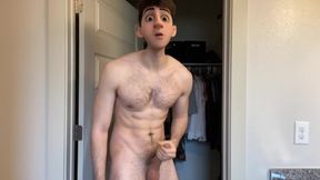 Teenager Stud Faps his Large Pipe