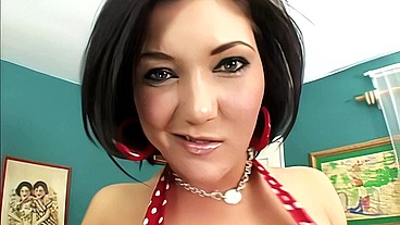 Claire Dames Licks Her Nipples Before Squirting on Lee Stone's Big Cock