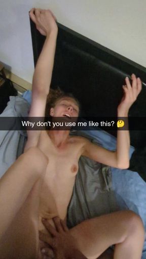 Wife Smokes and Cheats While Home Alone and Cucks Her Husband on Snapchat. Cumslut Can&#039;t Stop Cumming