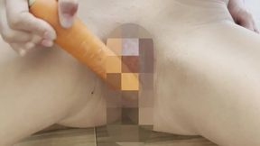 硬くてちょうどいいニンジン見つけちゃった。ぐちょぐちょマンコに突っ込む