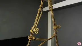 Slutty girl Mila gets tied up and pleasured in intense bondage suspension