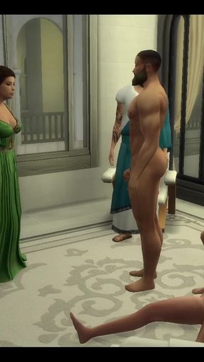 The Blissful Simmers_sims in Rome Bath House Sex Day