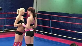 Mean blonde bitch Niky Gold is involved in nude fight fun