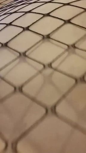Chubby Trans Girl Cums in Fishnets