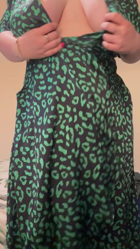 Sexy woman in leopard print dress