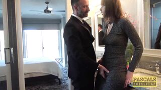 Fancy English whore rammed in pussy and mouth