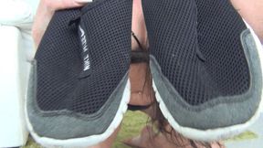 Cut up black summer sneakers dd