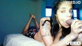 Jewish cosplay babe gives BBC a sloppy BJ in a sexy skirt