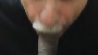 Old daddy give me blowjob and eat my cum 5