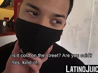 Adorable latin Jesus wanks Gus huge dick to be showered by his hot load