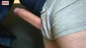 loud moaning guy cumming hands free through underwear