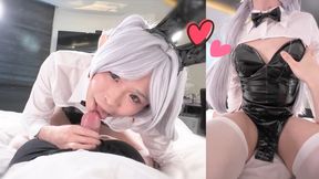 Blowjob Cowgirl sex with Frieren Bunny Girl cosplayer, hentai japanese shemale cosplay 7