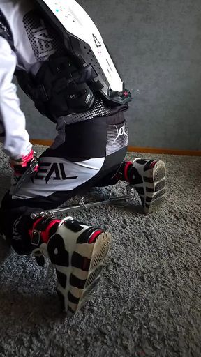 Self Bondage of a Hot Motorcyclist in Full Gear