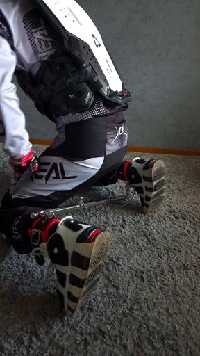 Self Bondage of a Hot Motorcyclist in Full Gear