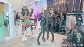 Strap-On Gangbang with three Latexladies