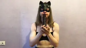 Sissy Elise sitting blowjob and deepthroat