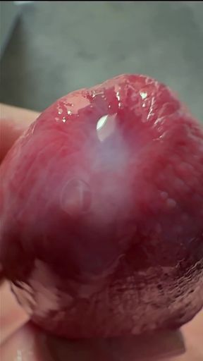 Macro Cum Shot. Ultra Close-up Ejaculation