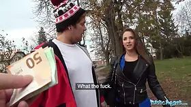 Public Agent Amirah Adara Fucks a stranger while her BF waits