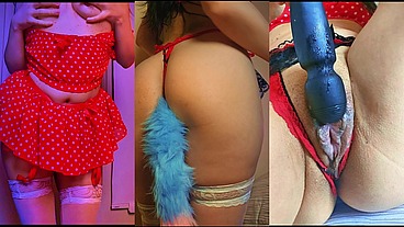 Chilena con tanga siempre lista, plug anal de zorrita y me masturbo con mi vibrador hasta correrme