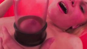 Russian big mouth blonde eating thick knob