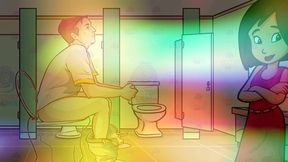 gay bathroom dirty talk straight male gets shemale joi