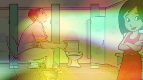 gay bathroom dirty talk straight male gets shemale joi