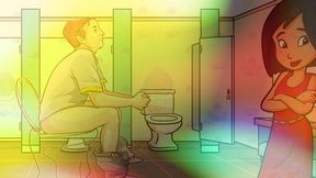 gay bathroom dirty talk straight male gets shemale joi