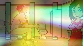 gay bathroom dirty talk straight male gets shemale joi