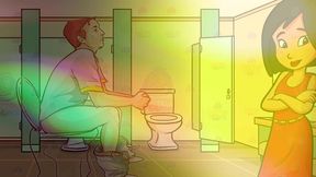 gay bathroom dirty talk straight male gets shemale joi