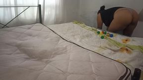 Sister-in-law cleaning the room in a thong Part Two