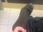 I ejaculated into my stinky socks today and loved it - 5 days of sock goodness - Day 4 - Manlyfoot