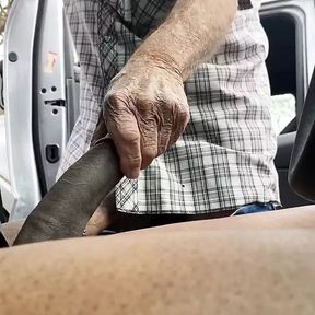 Horny Grandpa Lends Me A Helping Hand In My Car🤯