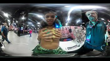 VR 360 Degree video of Perky Titty Maya Farrell and Dixie Lynn at EXXXotica NJ 2019