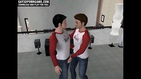 Two hot 3D twins are going ass to ass with a dildo