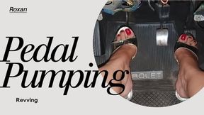 In high heels pumping car pedals (3)