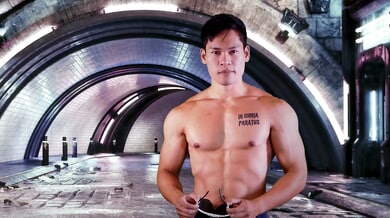 Dustin Hazel dominates in a passionate college casting scene with a petite male co-star