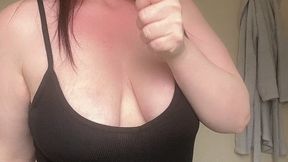 Smoking in my wet look leggings showing you my titty tape