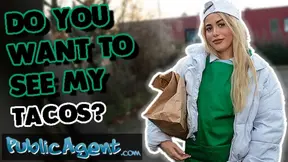 Public Sex Do you want to see my tacos XXX parody 18 year old blonde waitress