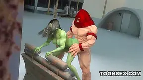 Juggernaut Dominates Curvy She-Hulk in Steamy 3D Encounter