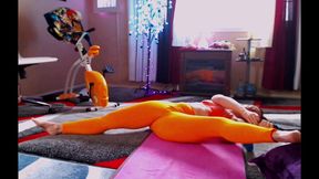 Yoga flow in yellow yoga pants