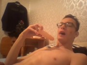 Skinny teen gives him self a facial (facials and lick cum) compilation
