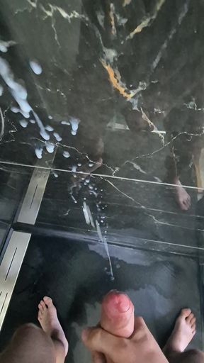 Cumshot in the shower