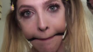 Sub Rhiannon Ryder dominated and left with mouthful of cum