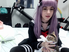 Curly Blonde Teen Records Solo Dildo Masturbation
